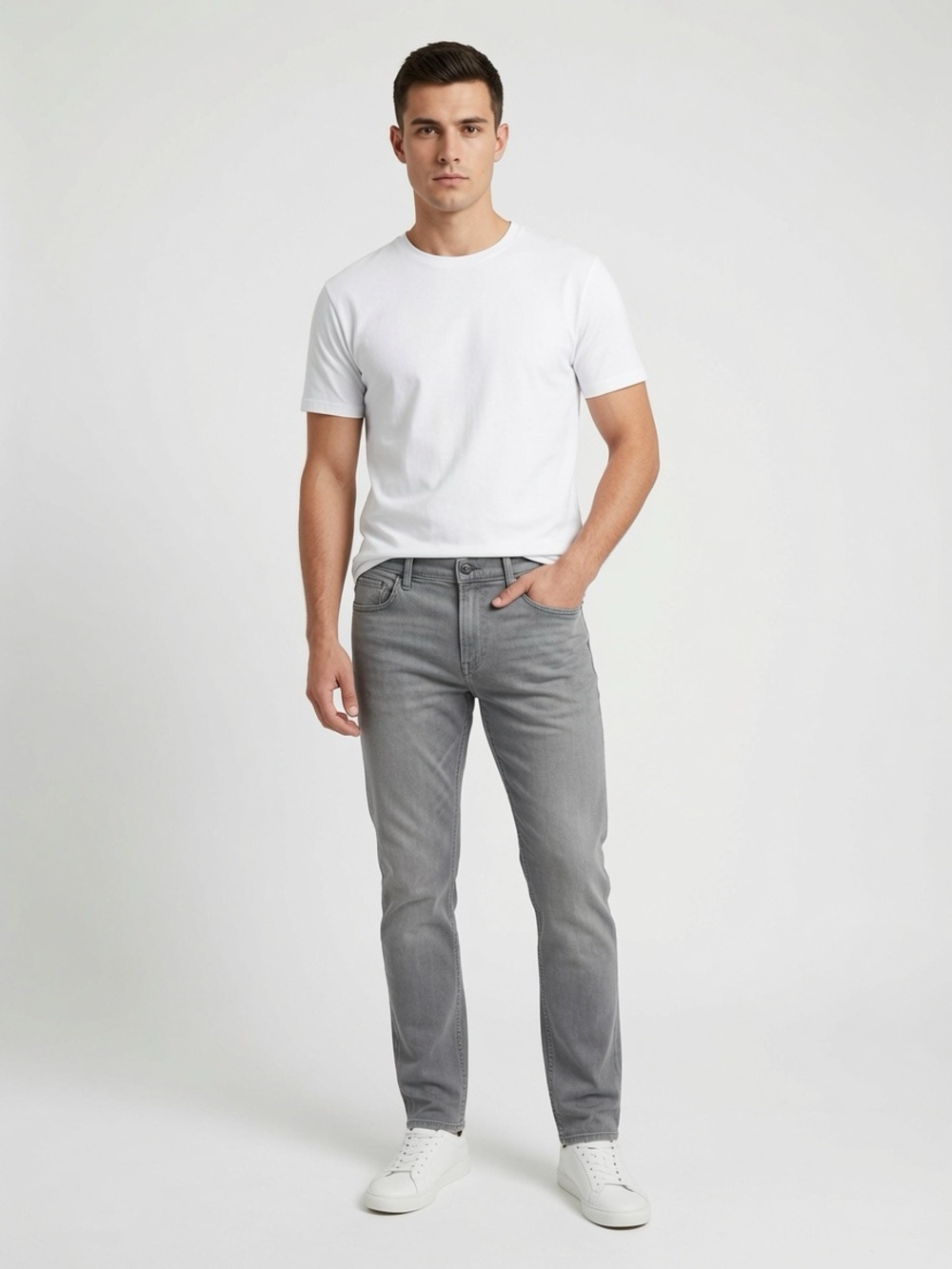 Hudson Jeans “Blake” Slim Straight in Gray W36